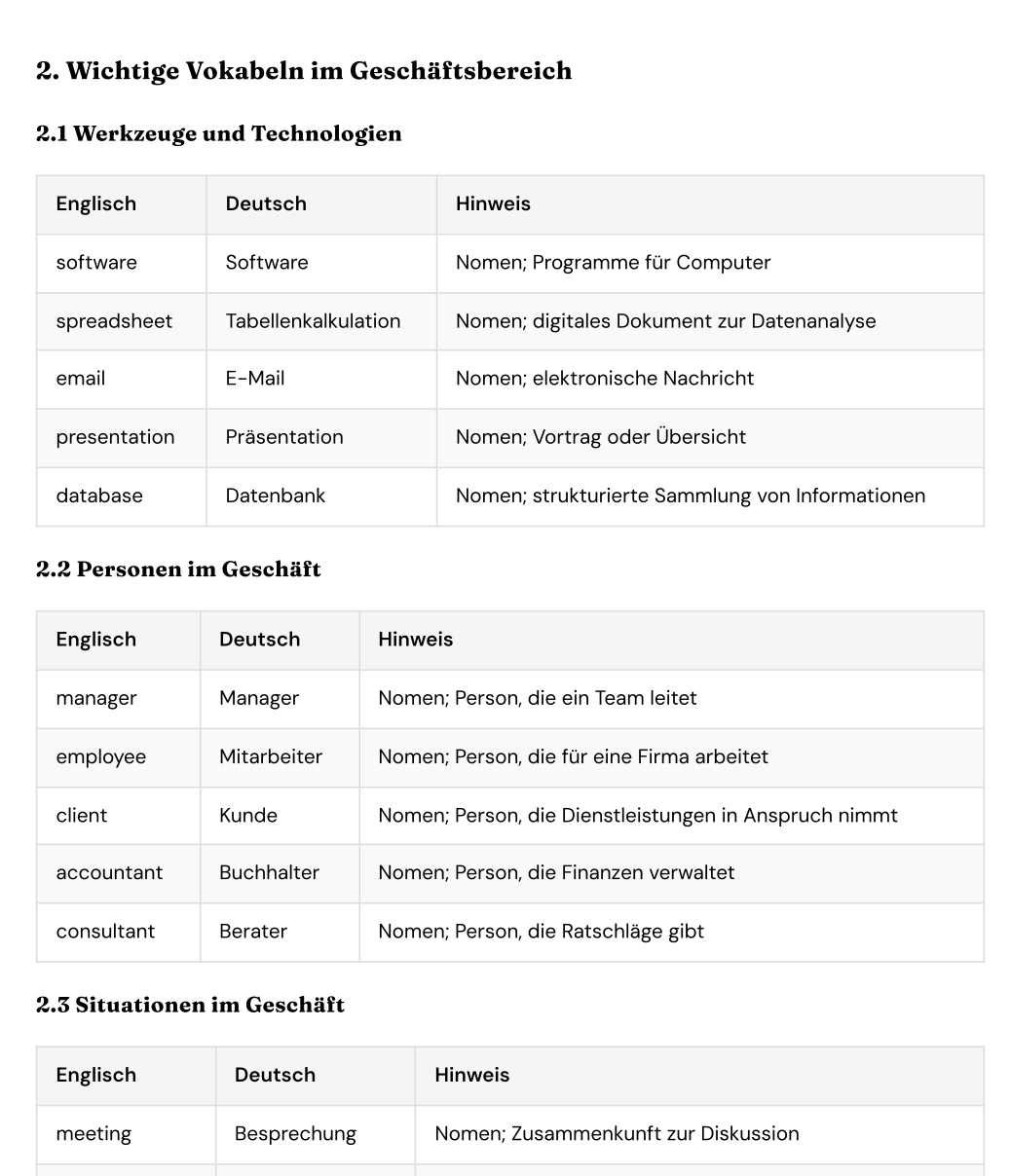 Example workbook activity