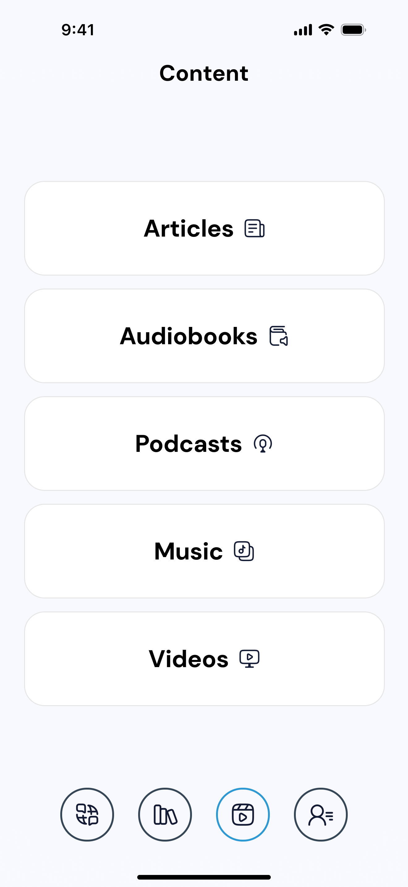 Content hub screenshot