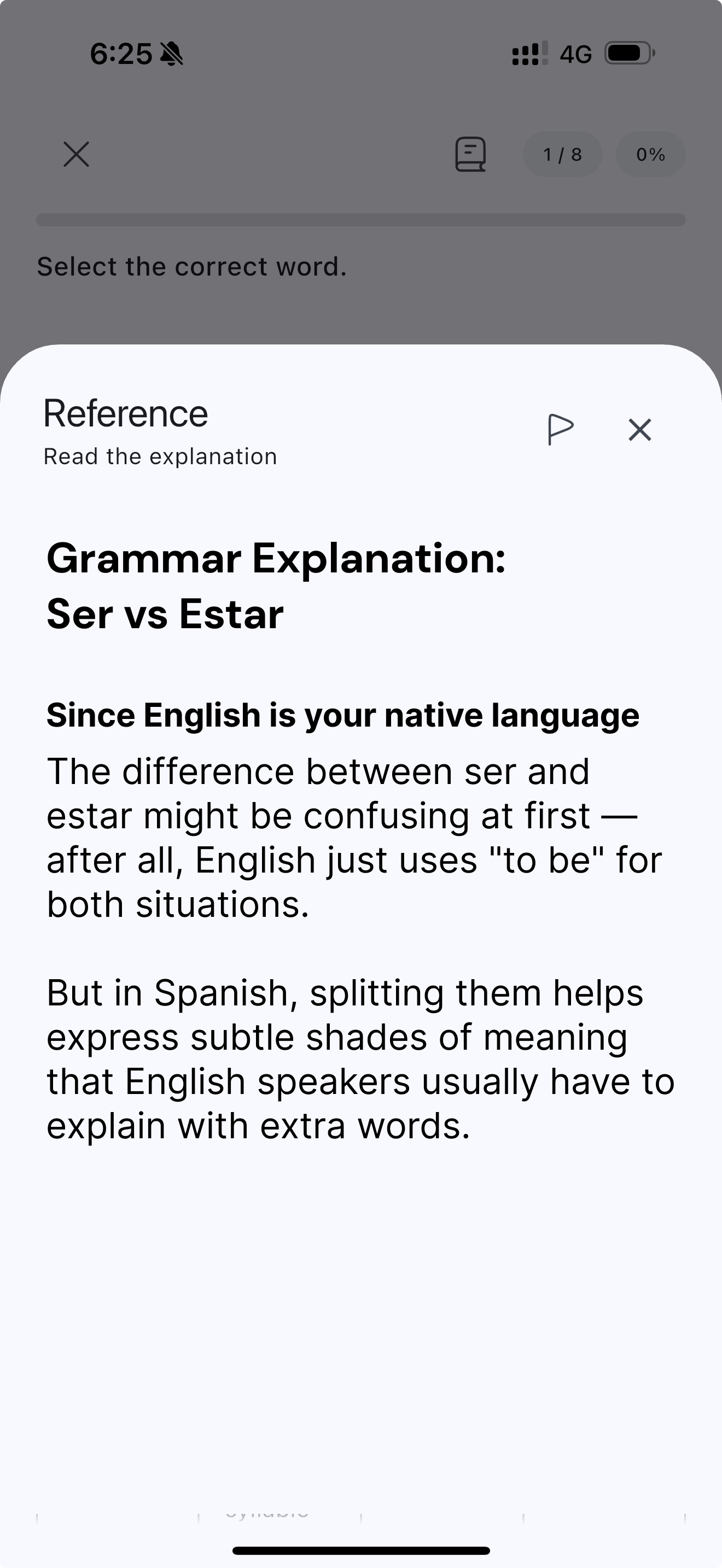 Grammar explanations screenshot
