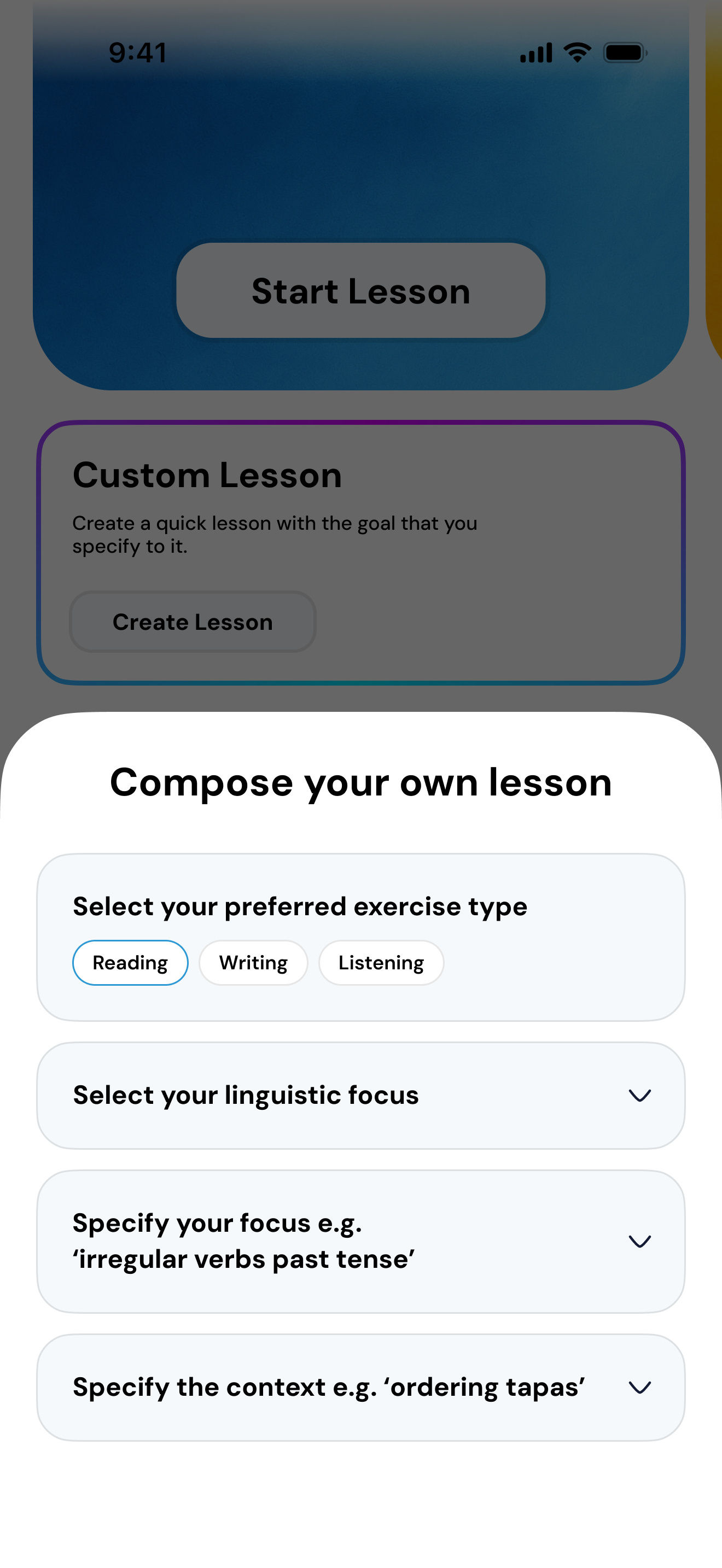 Instant lesson screenshot