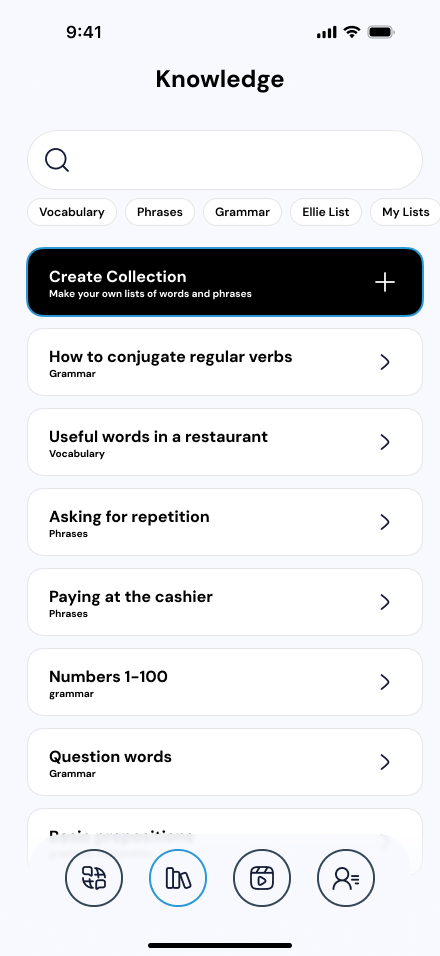 Knowledge library screenshot